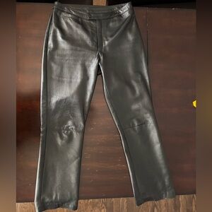 Vintage Black Leather Straight Leg Pants